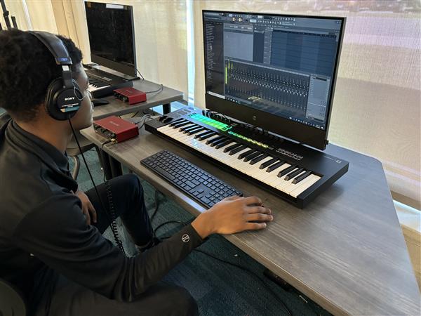 student playing piano